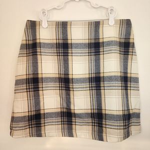Francescas Blue Rain Plaid Mini Skirt